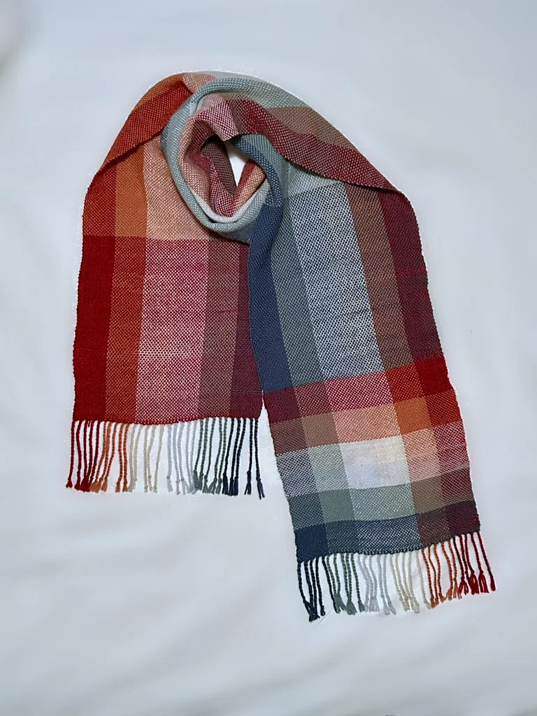 Redditch scarf folded into a loop